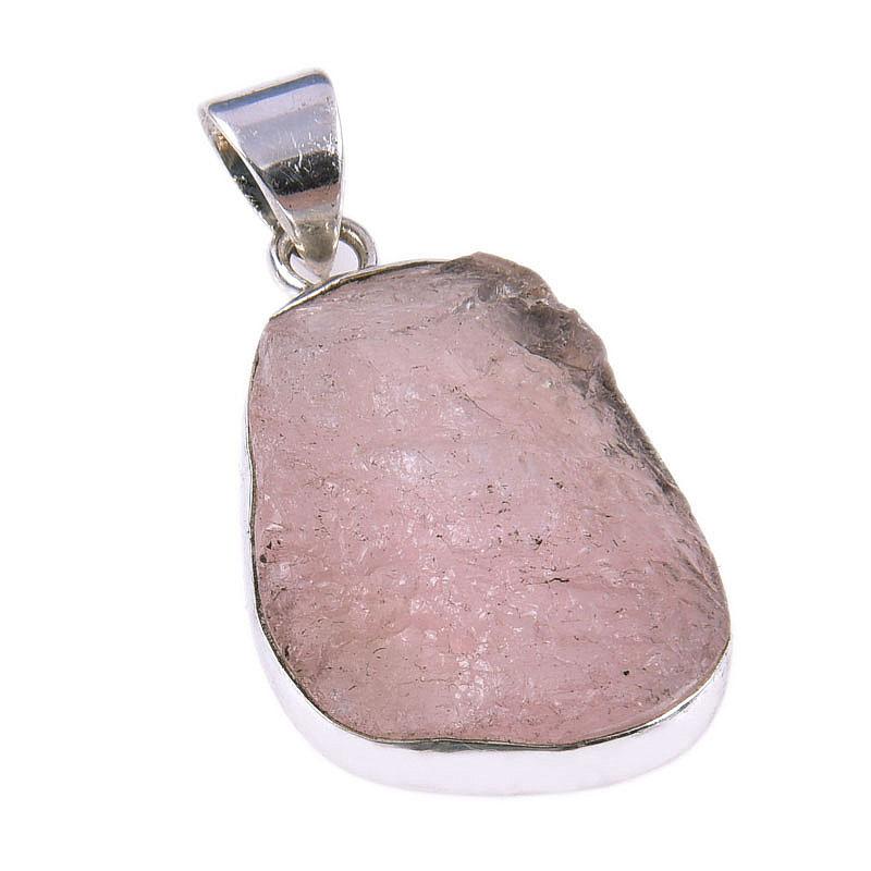 Natural Morganite Gemstone Handmade 925 Solid Sterling Silver Pendant 1.50" T9r65
