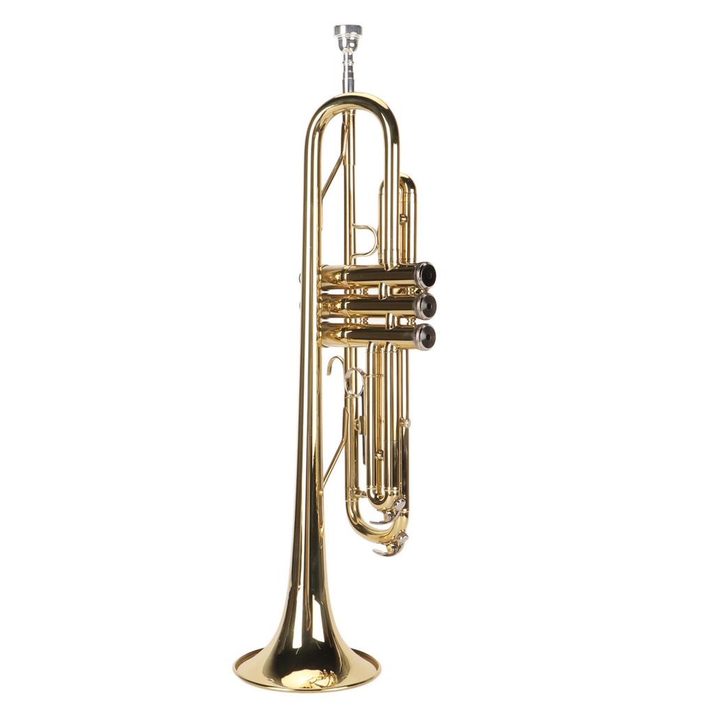 Bb Trumpet Set with Mouthpiece Nickel Plated Bass Trumpet Wind Instrument for Student Beginner