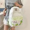 Schoolbag Japanese small clear four-leaf clover backpack women's lightweight large-capacity junior high school schoolbag high-value college student 