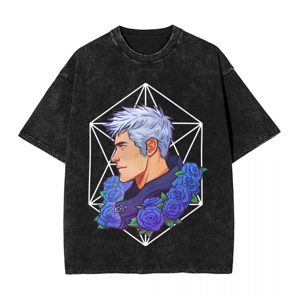 Devil May Cry T Shirt Washed Oversized Streetwear Hip Hop Vintage TShirts for Men Women Clothing Short Sleeve Cotton Tee Shirt