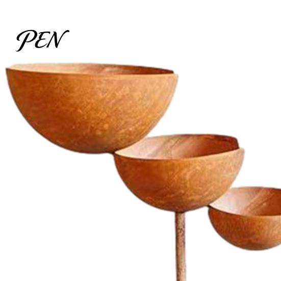 Metal Bird Feeder Stake 3 Tiered Cascading Rain Catcher Bath, Garden Water Iron Bowl Feeder, Outdoor Pollinator Watering Station for Garden,
