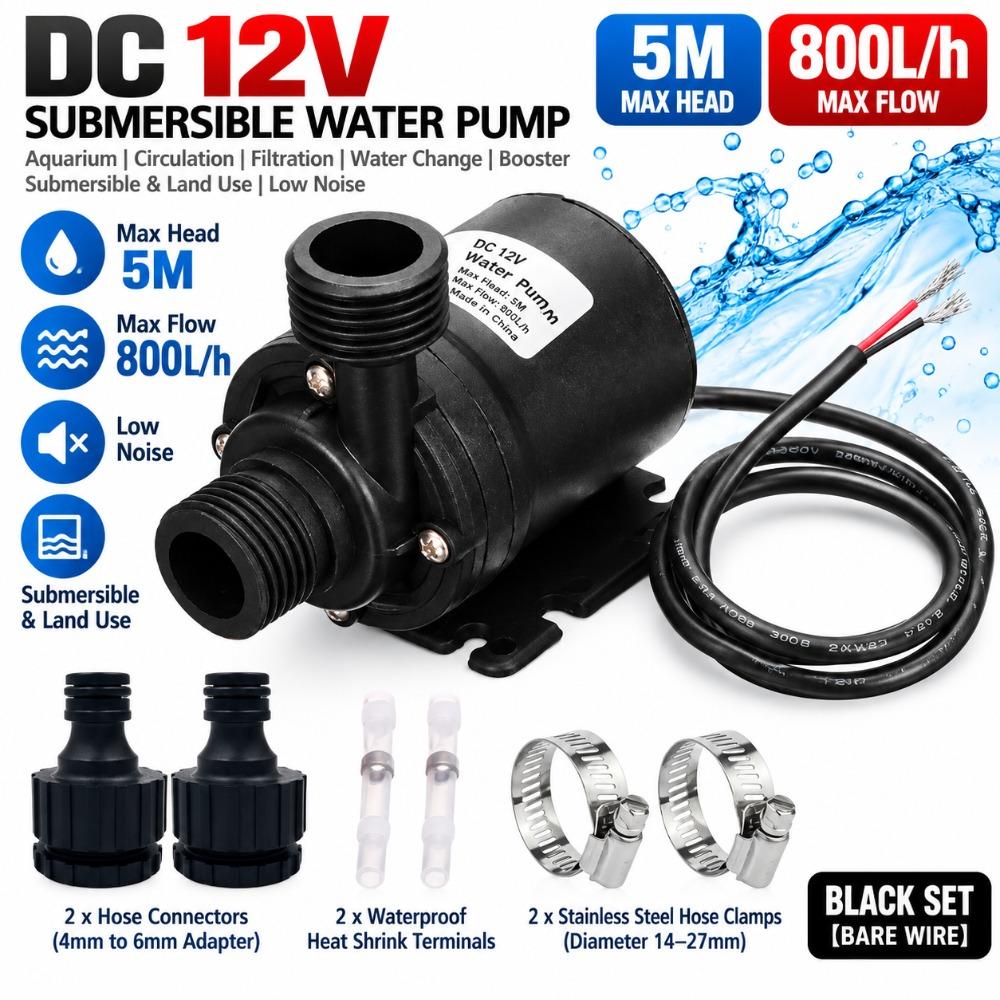 Low Noise Submersible Water Pump Black Aquarium Water Pump For Fish Tank