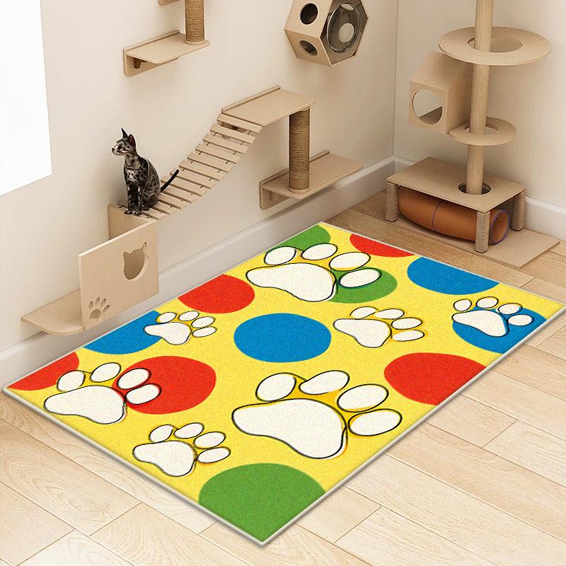 Cute Footprint Carpets for Living Room Modern Decoration Children Bedroom Plush Rug Home Pet Area Easy Clean Non-slip Mat Floor