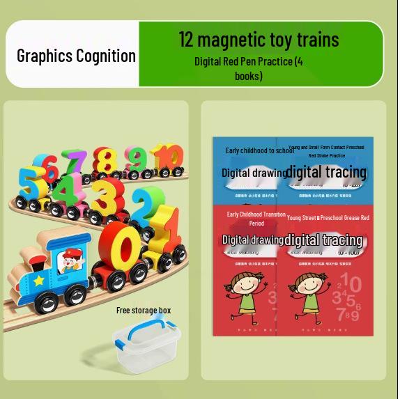 Magnetic Number Train Toy: Educational Building Blocks for Kids Ages 2-6