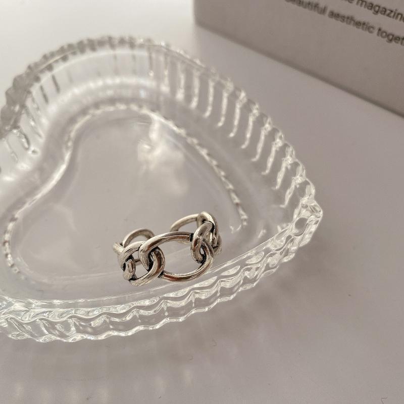 ANENJERY Inele cu lanț gros pentru femei bărbați Inele de deschidere din argint thailandez lucrate manual Bijuterii Cadouri