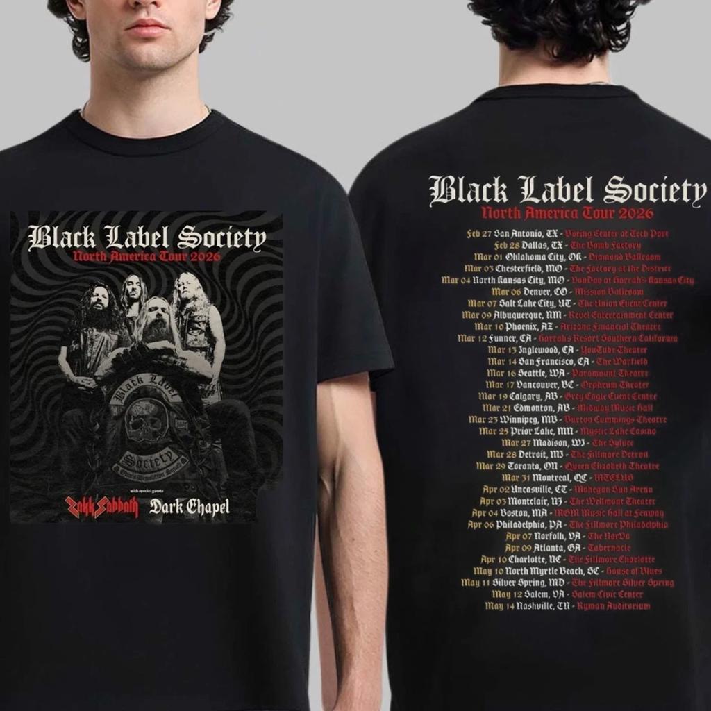 Black Label Society Announce 2026 North American Tour T-Shirt