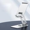 Ny aluminiumslegering roterende sammenleggbar mobiltelefonholder desktop metall to-akse støtte lazy tablet holder