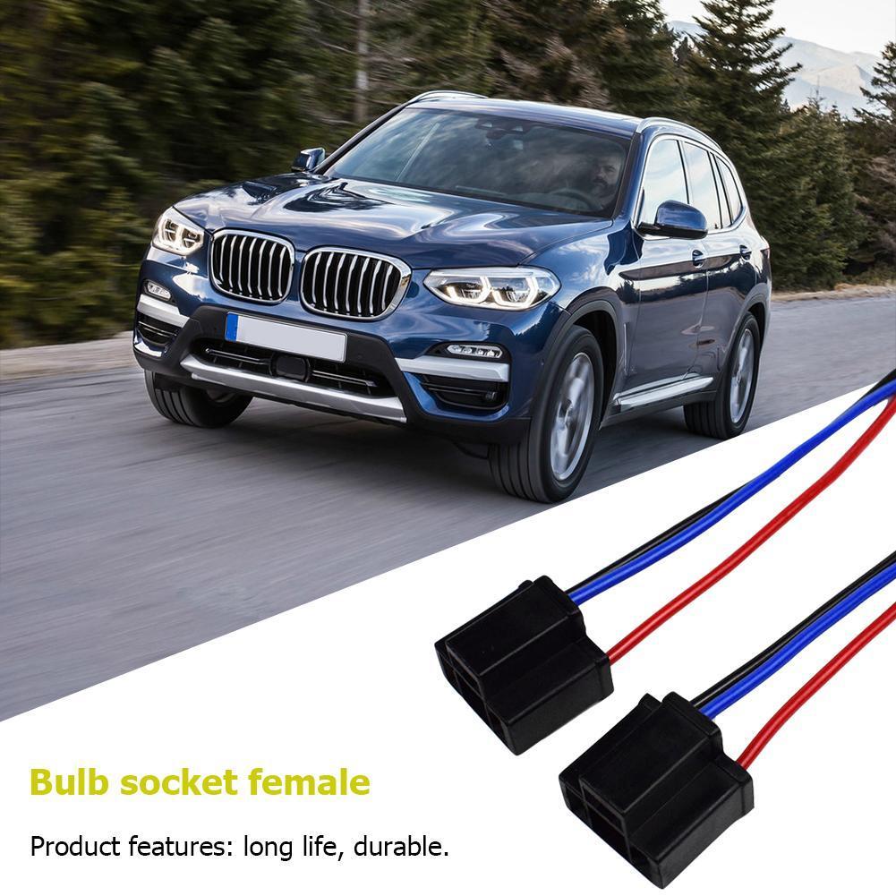 2x H4 9003 Wiring Harness Socket Headlight Fog Lamp Female Connector Pig Tail