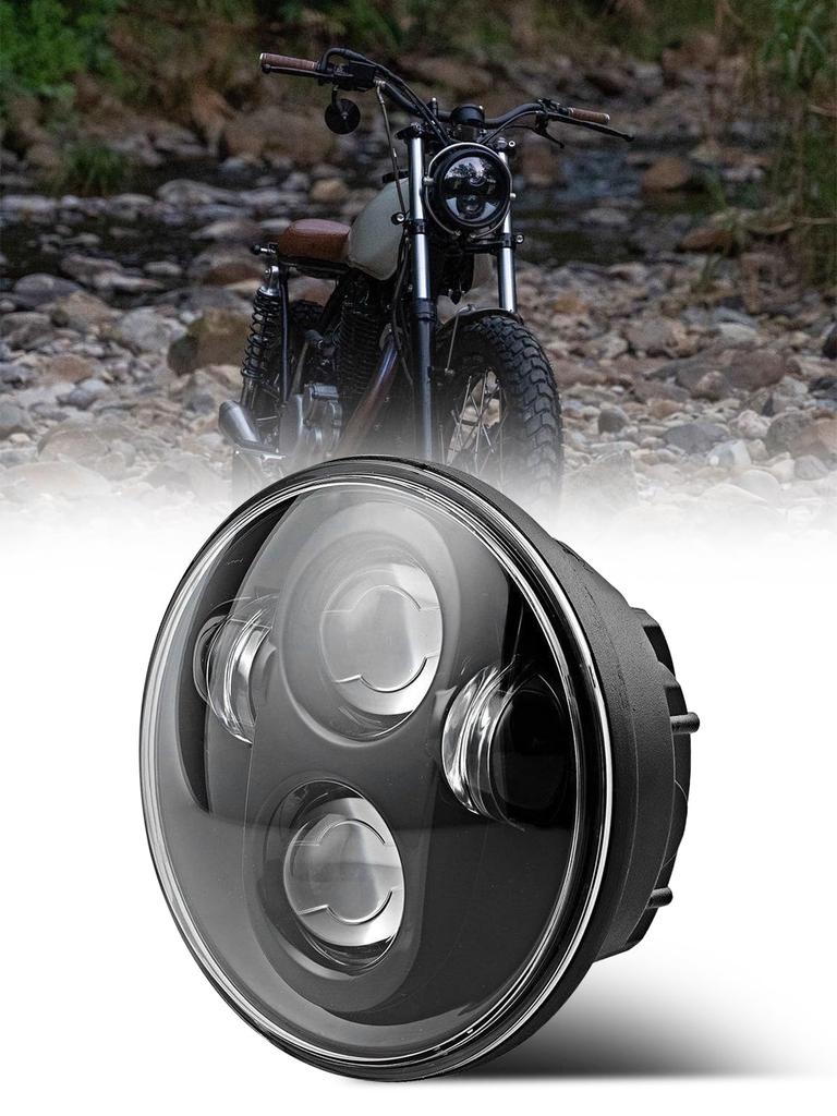 NORTHYUN LED Headlight with Motorcycle High IP67 Waterproof Compatible with Rebel Yamaha XSR Triumph Drag Star 5.75-inch Shell, Hi/Lo Switching, DRL,