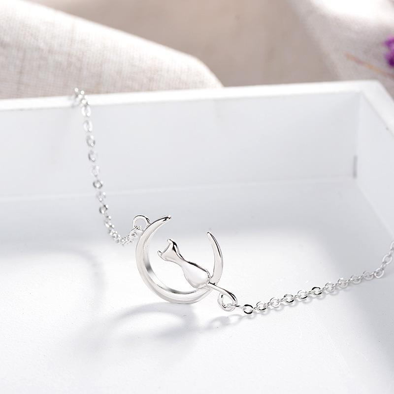 

ANENJERY модный браслет с изображением кота, браслет для женщин, корейский простой романтический браслет, браслет, вечерние ювелирные изделия, подарок Anklet серебряный