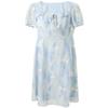 Sancai Women's 2025 Summer Plus Size French Square Neck Embroidered Dress