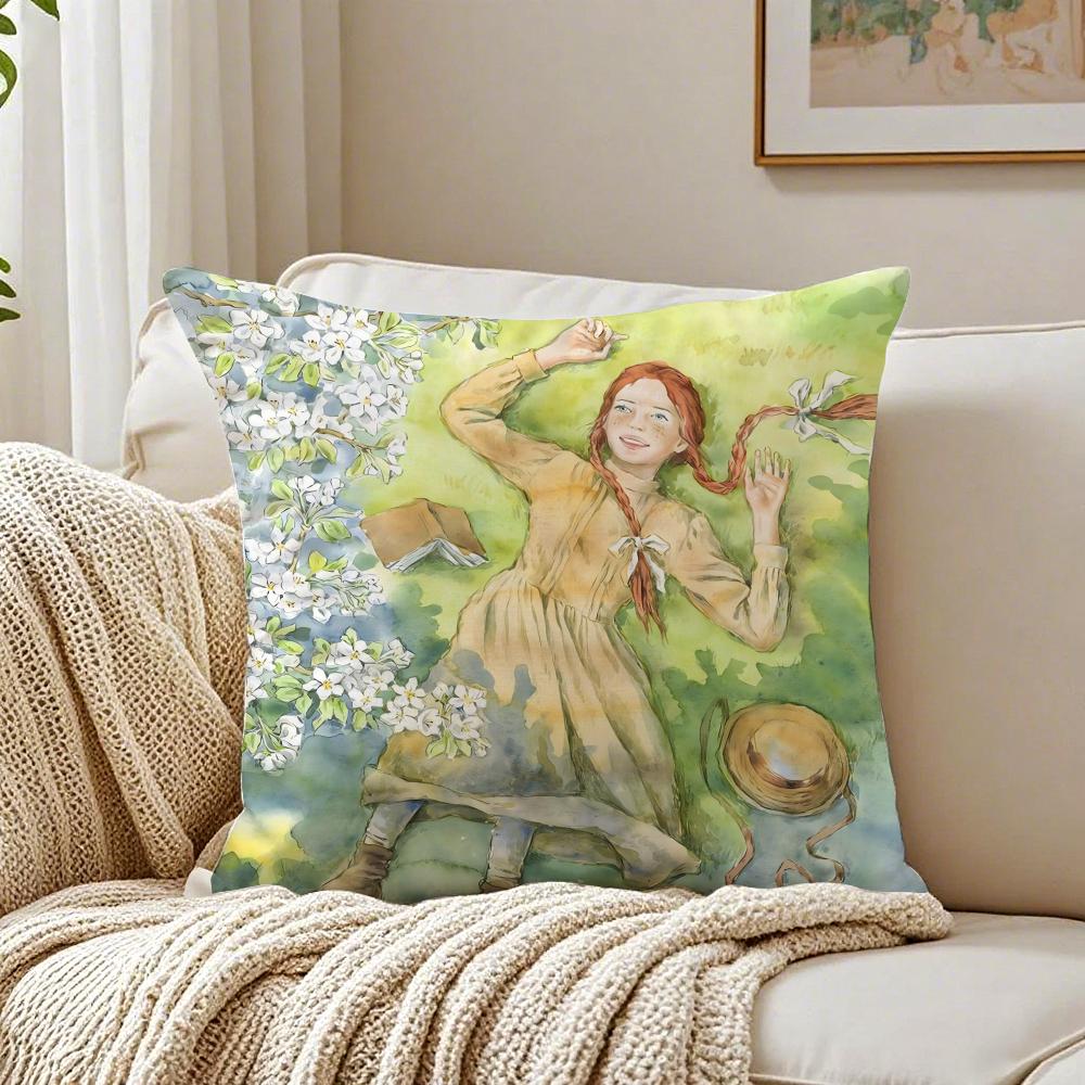 Anne Of G-Green Gables Cushion Cover Pillowcase Anti-Dustmite Living Room Sofa Decor Cushion Room