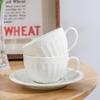 Oeny Pure White Ceramic Coffee Cup & Saucer Set