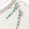Natural Long Earrings Female Temperament Summer Green Leaf Flower Zircon Earrings Elegant Ornament