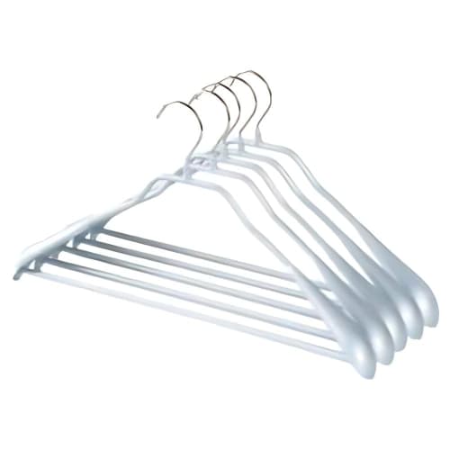 MAWA German Non-Slip Hangers with Body Form Bars, 42LS, 5-Piece Set, Silver, 10-Year Warranty