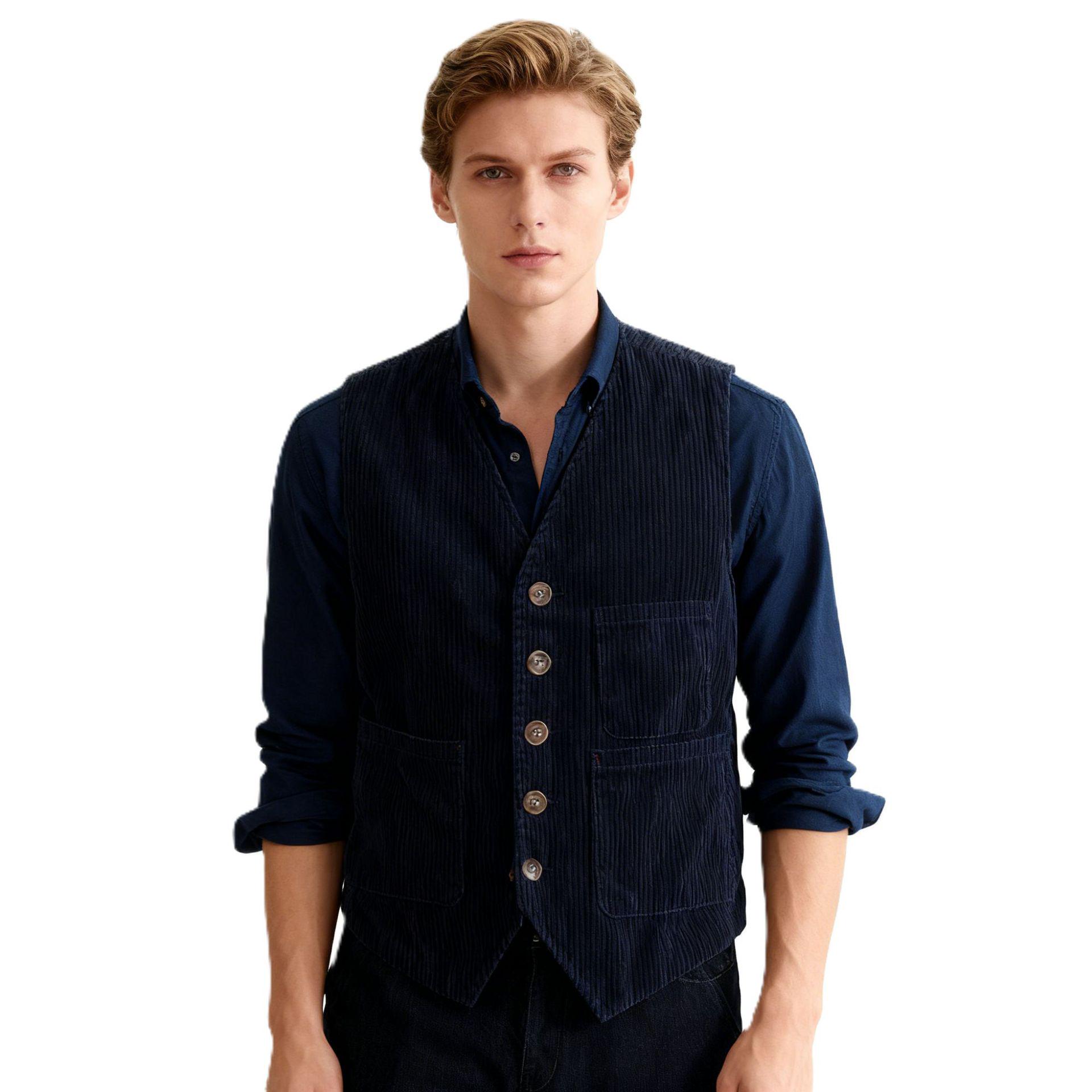 Мужской повседневный вельветовый костюмный пиджак в европейском и американском стиле 2024 XXL