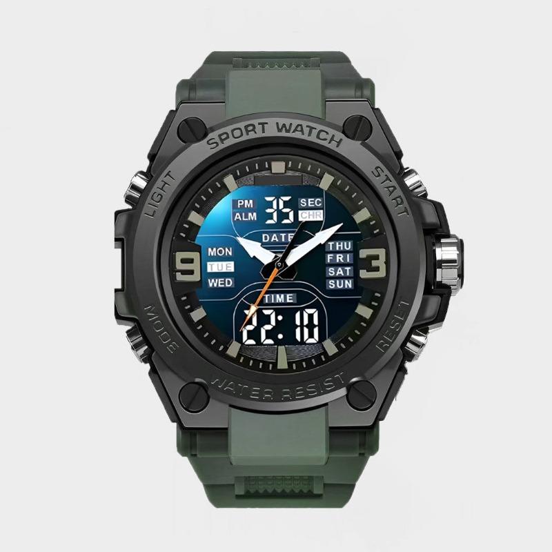 

Многофункциональный светящийся будильник спортивные часы модные водонепроницаемые электронные часы зелёный