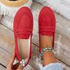 Sapatos Baixos Femininos Sapatos Loafer Slip-on Feitos à Mão em Camurça Couro Genuíno Sapatos Baixos Confortáveis Tênis Elegantes para Uso Externo Feminino