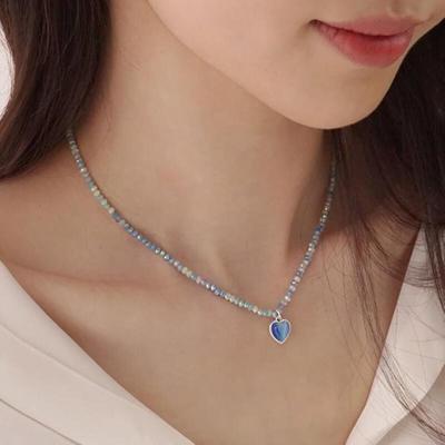 Gebonden Synthetische Steen Hartvorm Kattenoog Blauw Dames