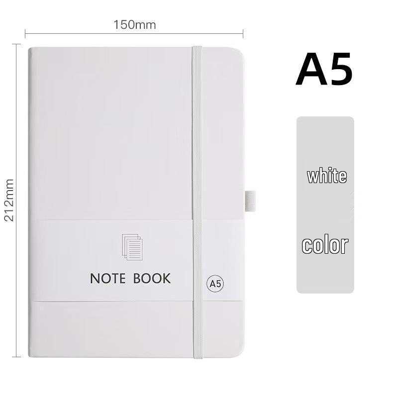 A6/A5 Elastic Band Color Pocket Notebook - Leather Feel, Portable Student Memo