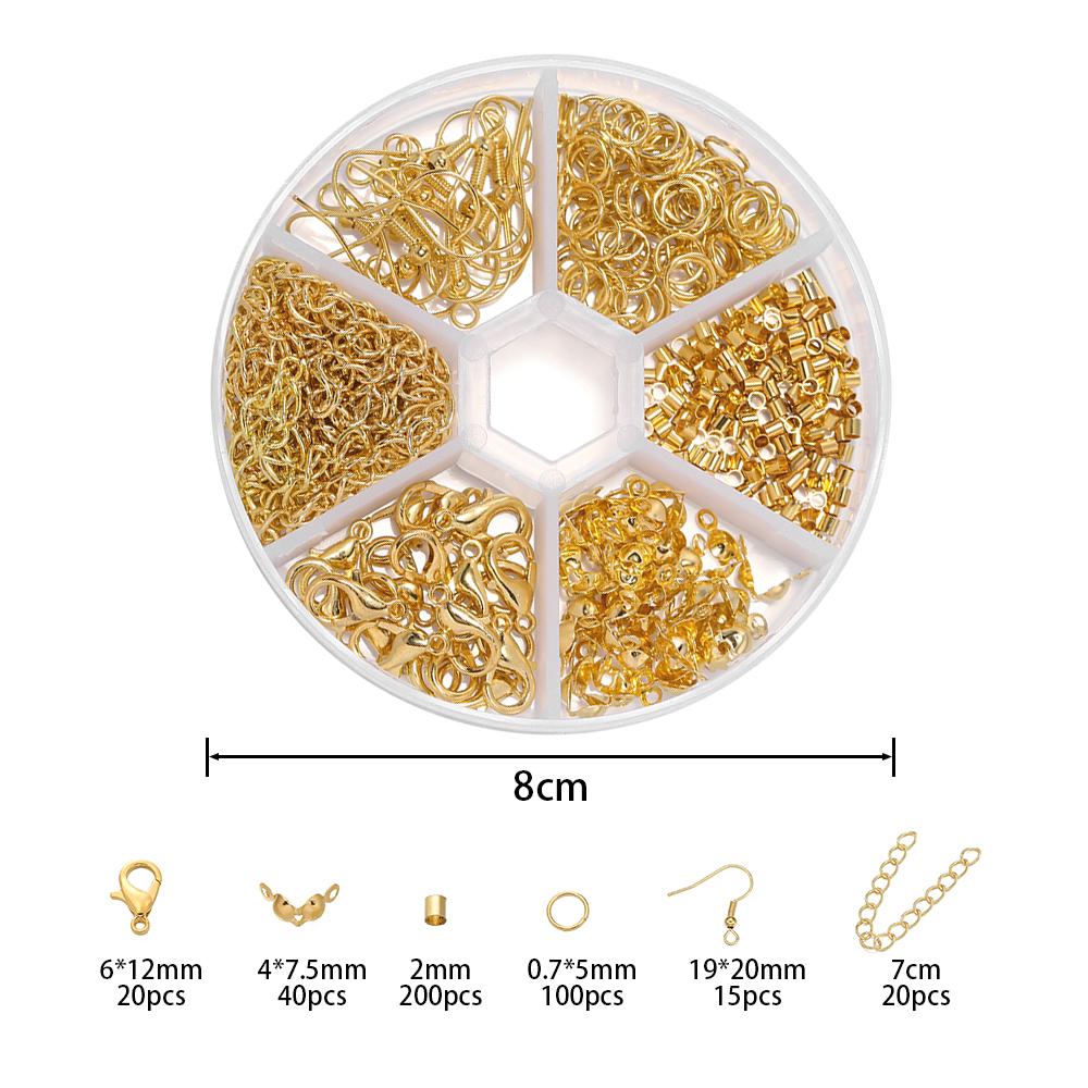 6Grids Alloy Accessories Jewelry Findings Set Repair Tools Lobster Clasp Open Jump Rings Earring Hooks for DIY Jewelry Making