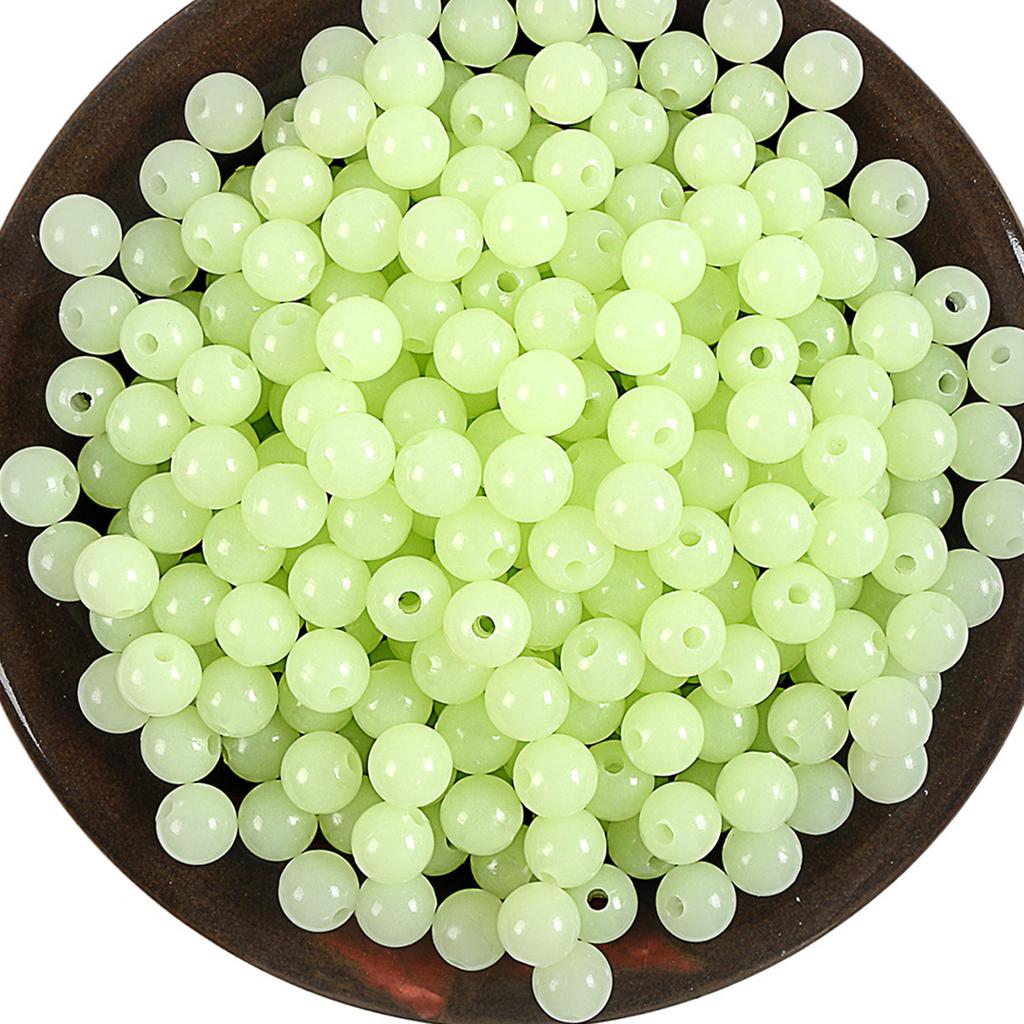 100Pcs Luminously Fishing Beads Fish Line Beads Round Space Bean Hard Fishing Beads Stopper Fishing Accessories Easy Use