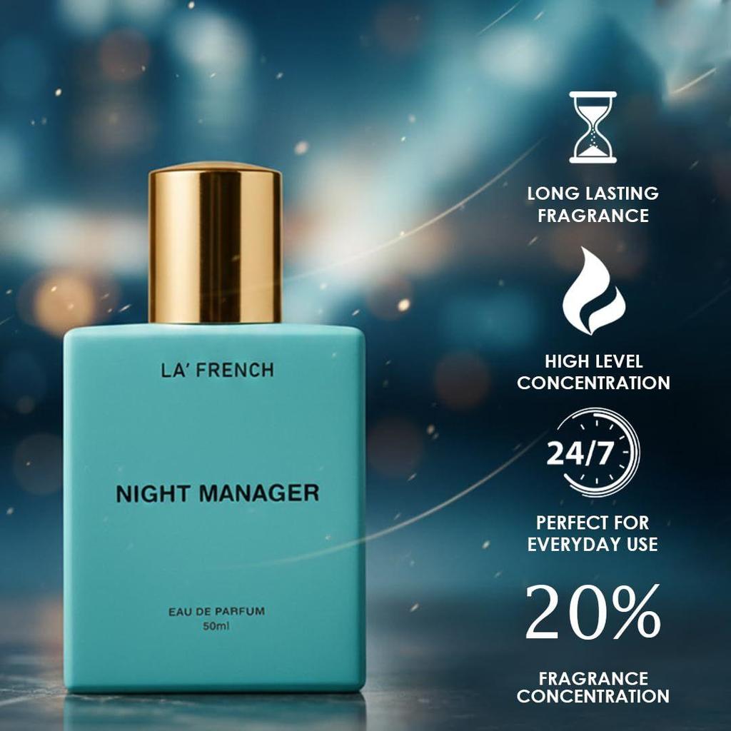 La French Night Manager Unisex Perfume 50ml |Luxury Fragrance for Men & Women | Premium Perfume with Lavender, White Musk & Bergamot Notes