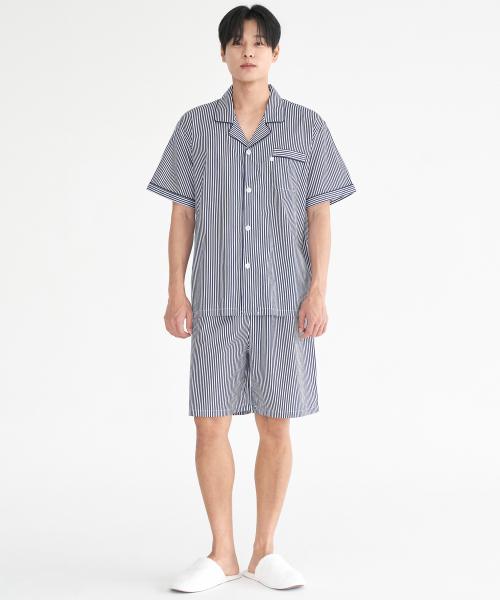 [May Flower] Men's Block Style Short Sleeve Pure Cotton Plus Size Pajama Set [Shipped from Korea] 100% Authentic
