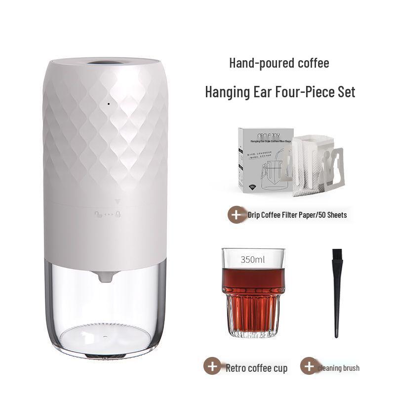 Compact Hand-Cranked & Automatic Coffee Bean Grinder for Home Use