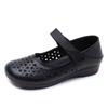 Genuine Leather Sandals Hollow Women 2025 New Model Summer Large Size Wedges Heel Shoes Comfort Women Soft Casual Sandals