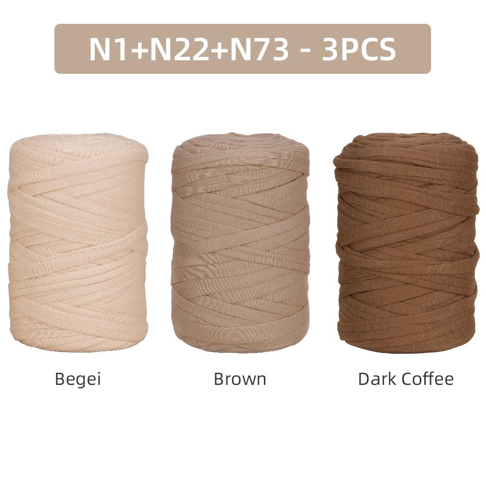 

3pc/set Thick Strip Yarn Bundle - Soft Striped Yarn Thread for Hand DIY Bag, Blanket, Cushion, Crocheting, and Knitting Projects