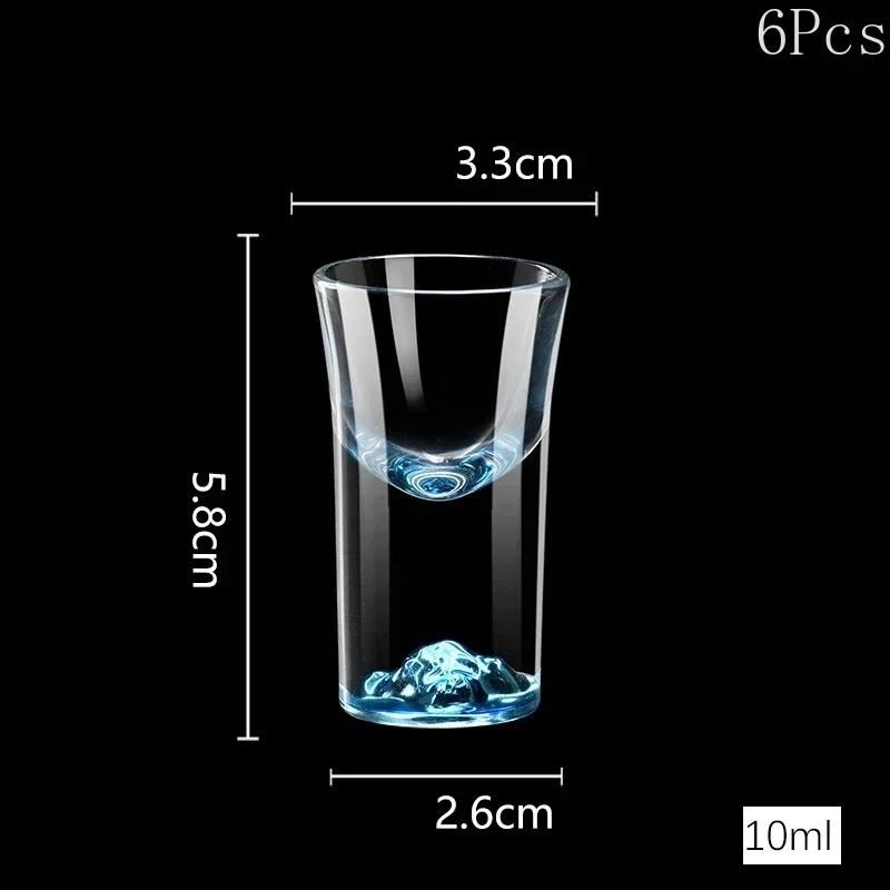 6Pcs Crystal Vodka Shot Glass 0.5oz Mini Size Gold Leaf Wine Glasses Spirits Japanese Sake Korean Soju Brandy Shot Cup