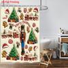GAE1pc Christmas Nutcracker Soldier Print Waterproof Shower Curtain Bathroom Partition Privacy Multiple Sizes 12 Hooks Easy In