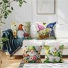 Adorable Gnome & Floral Garden Cushion Cover Car Throw Pillow Case For Sofa Car Christmas Gift