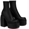 Botines de cowboy de talla grande para mujer, punta cuadrada, impermeables, tacón alto, moda, suela gruesa, botas de mujer