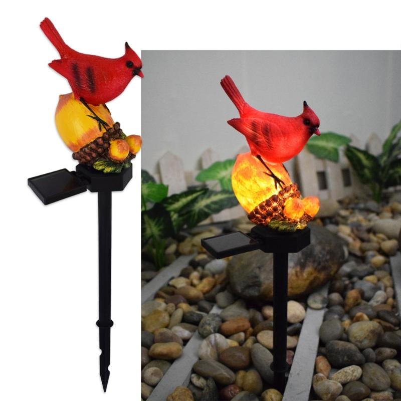 Cute Landscape Light Unique Pinecone/Nut Red Bird Solar Garden Light Outdoor Lighting Waterproof IP55 for Garden Yards