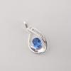 Tanzanite Gemstone 925 Sterling Silver Women Jewelry Designer Zircon Pendant 1.4" Gift For Mother CZP-16-2