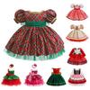 Vestido de Piano de Cetim de Desenho Animado de Natal Europeu e Americano para Meninas