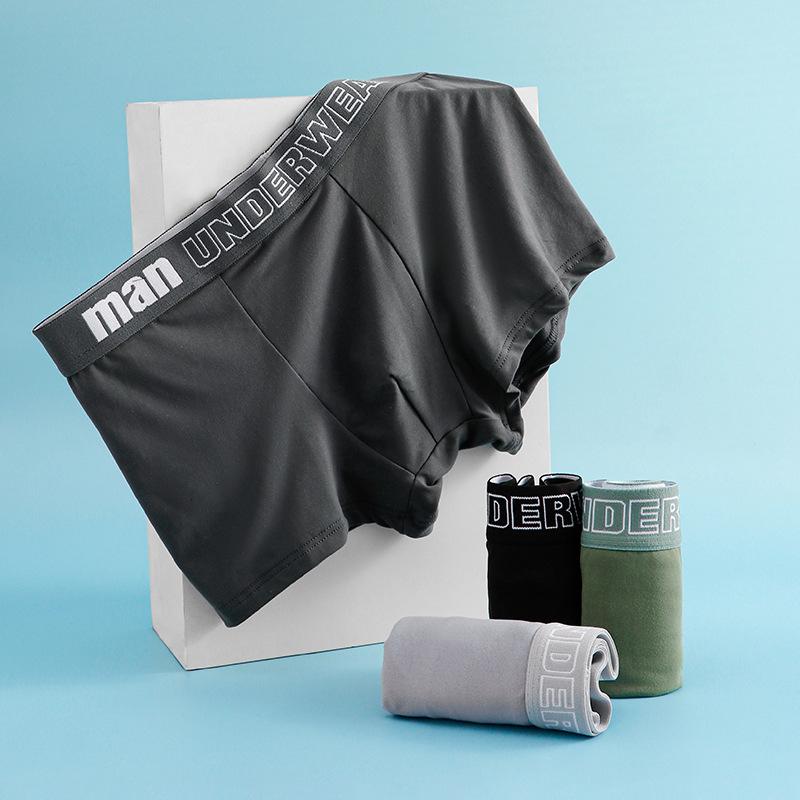 

4 шт. мужского нижнего белья Удобное Дышащее Средняя посадка Шорты с плоским углом Спортивные и Простые Боксеры-слипы 4XL