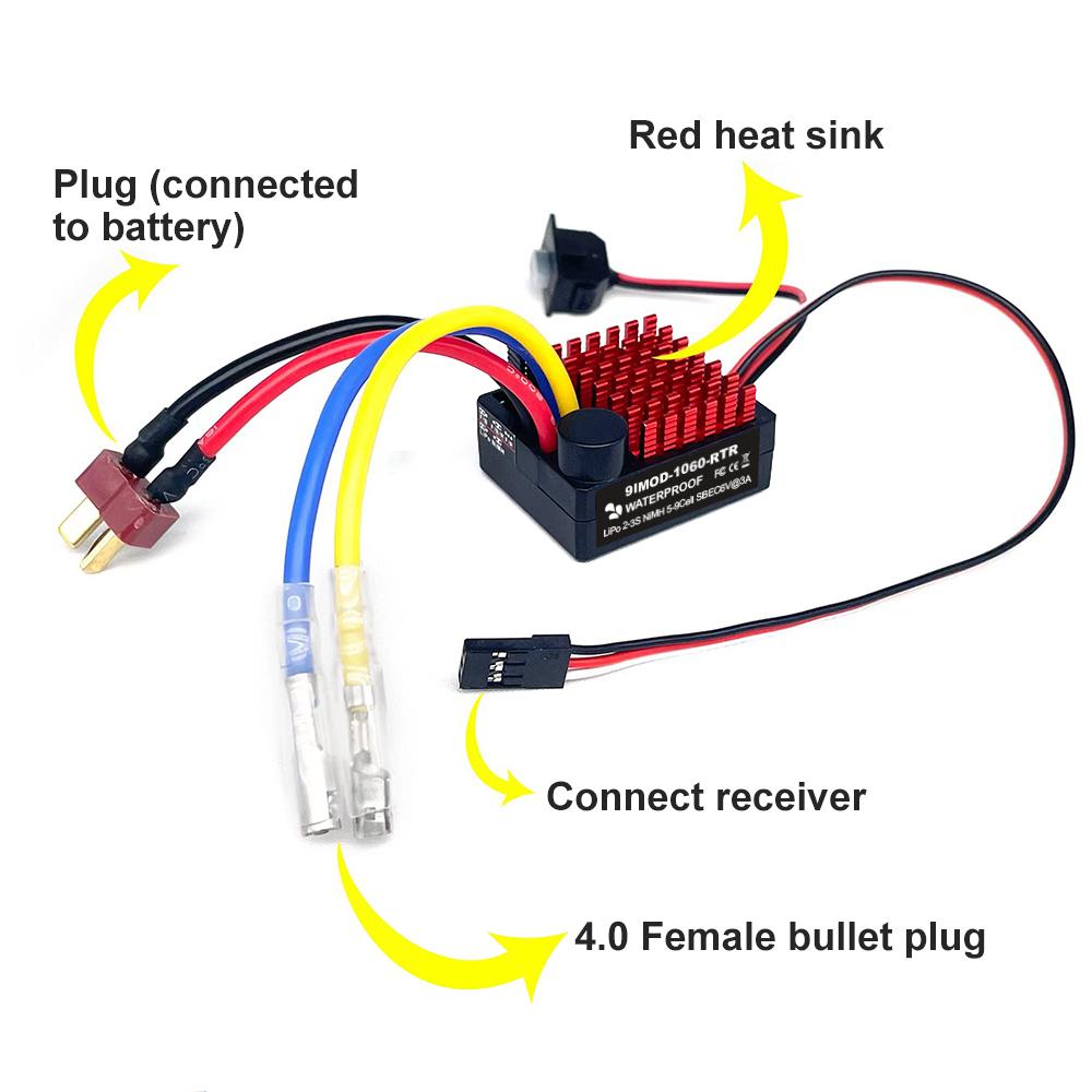 9IMOD 60A Brushed Fahrregler Fahrtenregler Speed Controller ESC für 1/10 RC Car