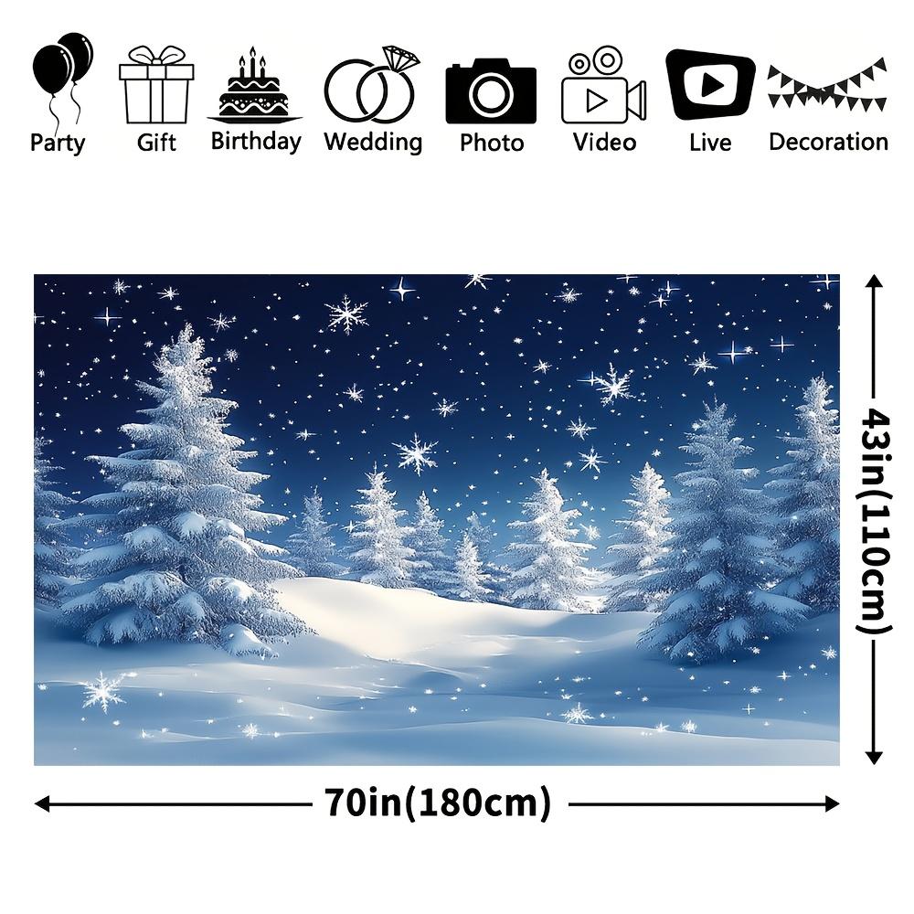 1Pcs Winter Night Sky Pine Decoration Background bedroom Backdrop Decorations For Photo Studio Photo Booth Christmas Party