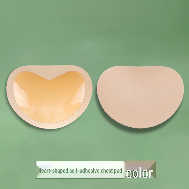 Heart-Shaped Self-Adhesive Push-Up Bikini Inserts - Thickened & Invisible Sponge Breast Pads