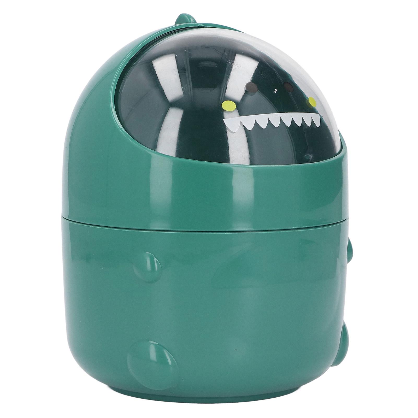 

Настольный мусорный бак в виде маленького динозавра с большим ртом, съемная конструкция, нескользящее дно, прочный пластик зелёный