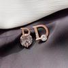 Letter D Earrings For Women Shiny Zircon Stud Earrings Light Luxury European and American Earrings Party Wedding Jewelry Gifts K