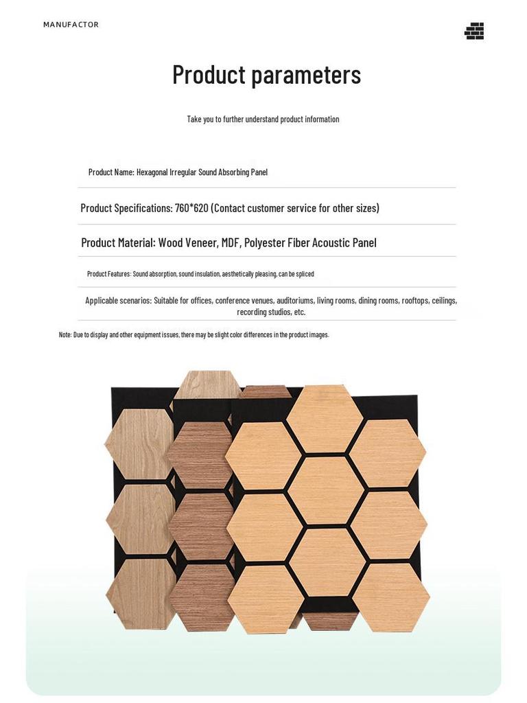 Hexagonal Wooden Sound Absorbing Panels for Decorative Wall Insulation