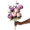 Bouquet di Peonie Artificiali Rosa Cipria in Seta, 13 Teste di Peonie Artificiali, Artigianato Artistico Fai da Te, Decorazione per Matrimonio e Casa