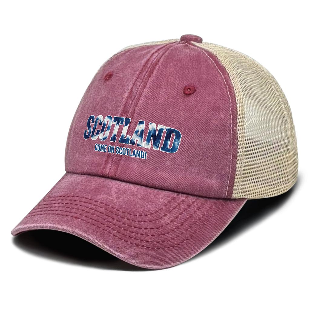 COME ON SCOTLAND Flag Printed Baseball Cap Adjustable Inelastic Slouchy Fashion Breathable Cap For Gifts Casual Golf