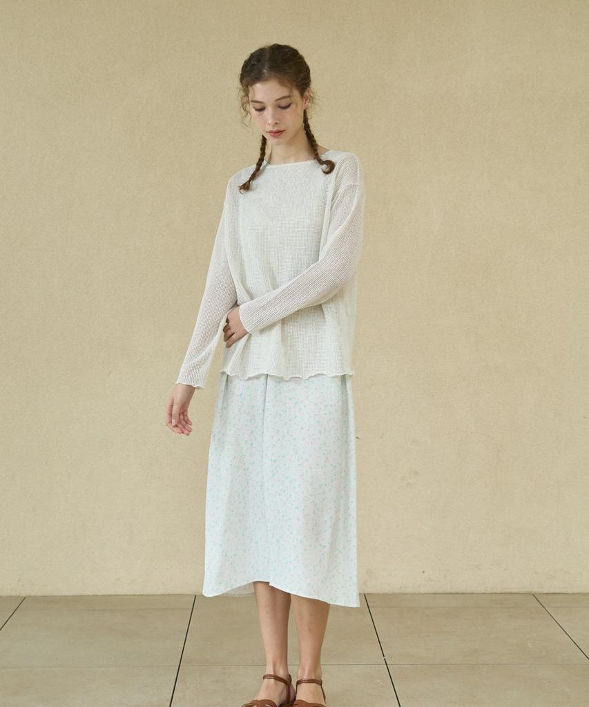 WIOE Floral String Sleeveless Dress_White