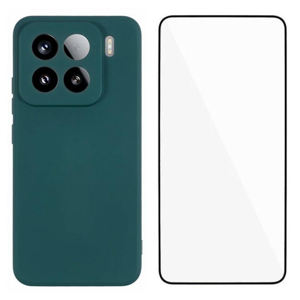 

WANLONFENG RB2 Series for Xiaomi 15 Pro Case Soft TPU Phone Cover with Screen Protector Army Green
