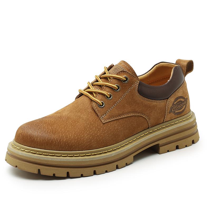 Autumn Men Casual Shoes Suede Leather Work Shoes Male Lace-up Flats Sneakers Platform British Business Party Dress Shoes